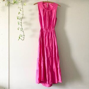 Hot Pink CutOut Sides‎ Tiered Maxi Dress S